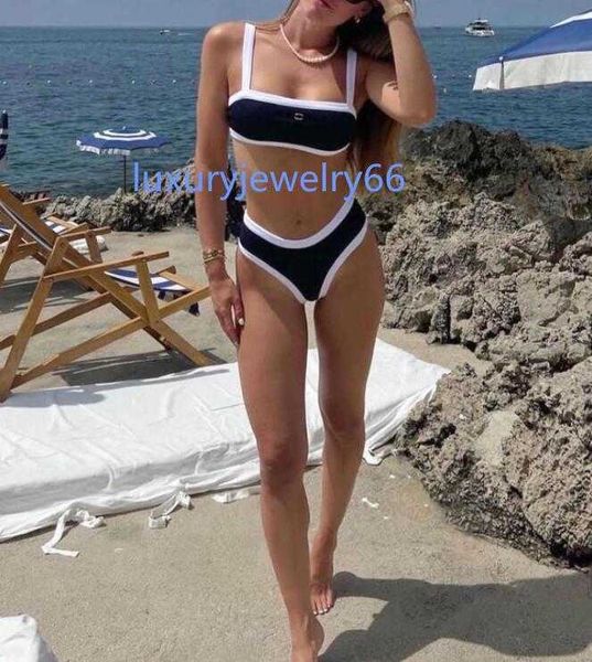 

women's swimwear 23ss summer beach sunshine swimwear swimsuit designer high-end luxury bikini c letter diamond stitching one-piece swim, White;black