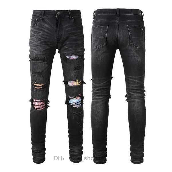 

purple 2023 new mens luxury designer denim jeans holes trousers jean coolguy biker pants man clothing #6530 0lm7, Blue