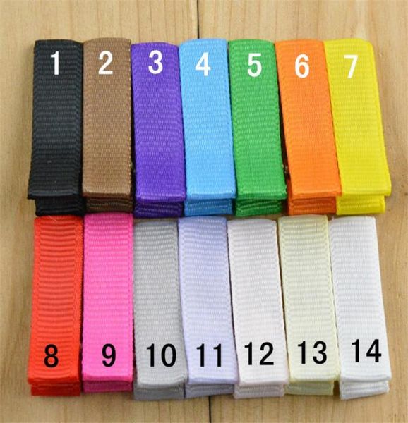 

100pcslot 14colors grossgrain ribbon alligator clip lined clips single pronged alligator clips girl hair decorative accessories1264613