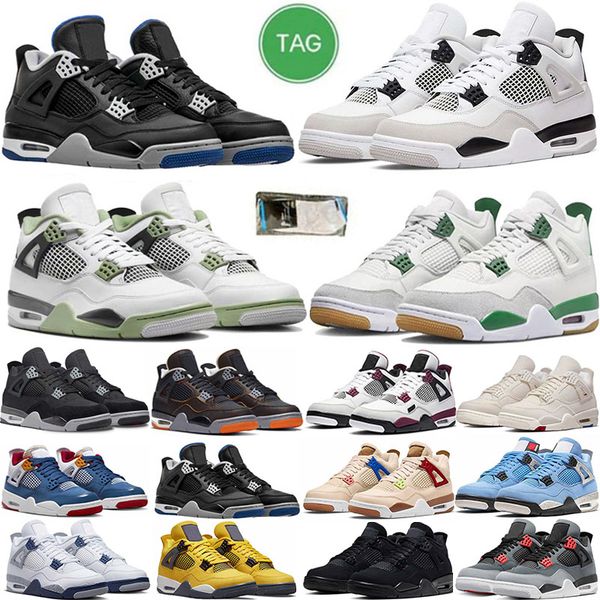 

jumpman 4 retro basketball shoes bred 4s unc black cat university blue the cactus white grey mens pure royalty men sport sneakers eur 36-47