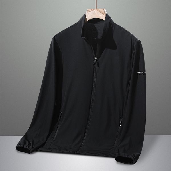 

mens jackets summer men thin jacket sun protection comfortable light standup collar zipper outdoor windbreaker uv 230726, Black;brown