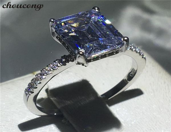 

choucong charm promise ring 925 sterling silver princess cut 3ct diamond engagement wedding band rings for women jewelry2462161, Slivery;golden
