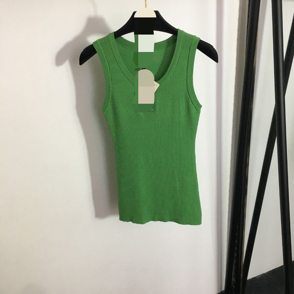 

726 2023 summer runway brand same style pullover sweater sleeveless v neck fashion black blue pink green clothes womens 20221266, White;black
