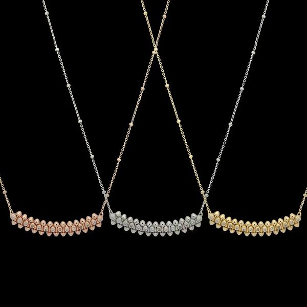 

2023 new crystal love necklace brand classic bullet head designer necklace for women fashion electroplated 18k gold nail pendant necklace, Silver