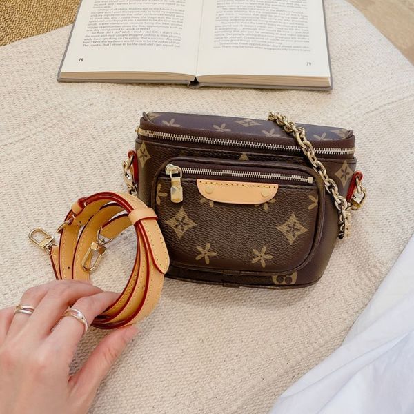 

m82335 m82208 mini bumbag womens genuine leather totes bags chain shoulder belt fanny pack bum hand bag luxury designers mens cross body wai