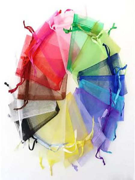 

whole jewelry bags mixed organza jewelry wedding party xmas gift bags purple blue pink yellow black with drawstring 79cm6481519, Pink;blue