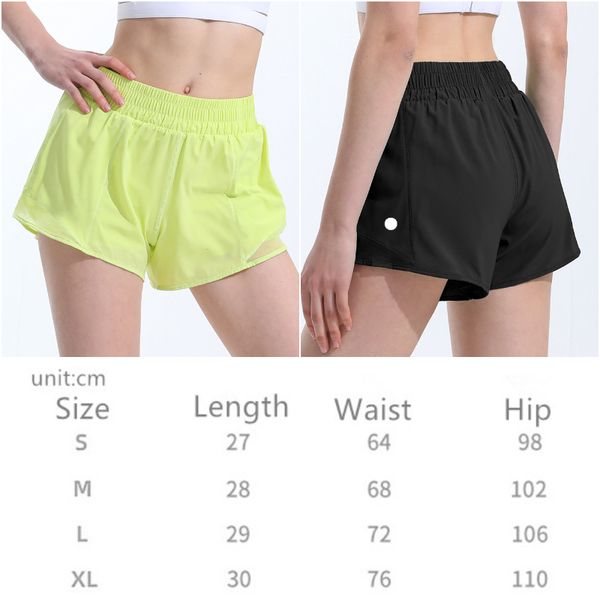 

lu-dk14 womens yoga outfits high waist shorts exercise short pants fitness wear girls running elastic pants sportswear lined