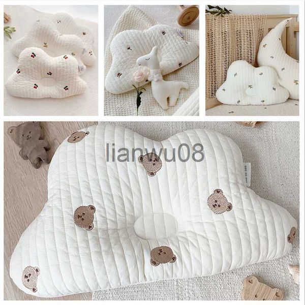 

pillows korean style cotton baby pillow cushions for children baby head protector infant bed accessories child neck support pillow x0726