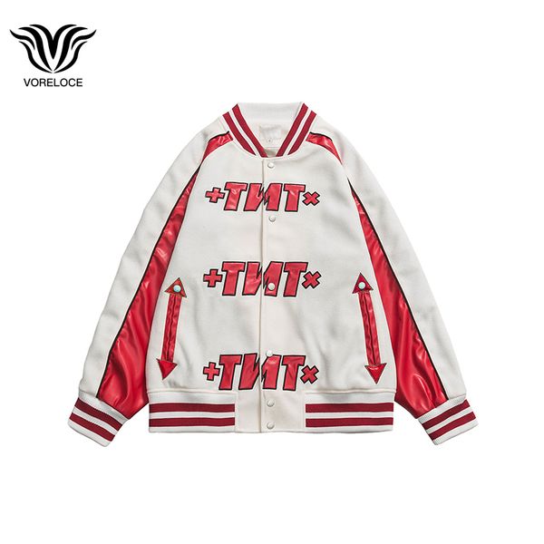 

mens jackets autumn winter brand mens high street baseball collar jacket harajuku leather embroidered hiphop youth casual 230726, Black;brown