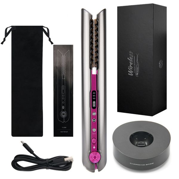 

Wireless Rechargeable Straightener - Tourmae Ceramic Flat Iron, 2024 Professional Hair Styler, 160-210°C, Black, USB Charging, Wet & Dry Use