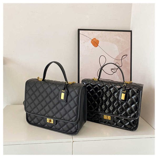 

elegant premium texture solid colour lattice shoulder bag women's bag 0731