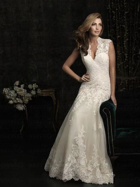 

new 2023 mermaid wedding dresses deep v neck backless bridal gowns vestido de novia cap sleeve hollow back beach full lace appliques formal, White