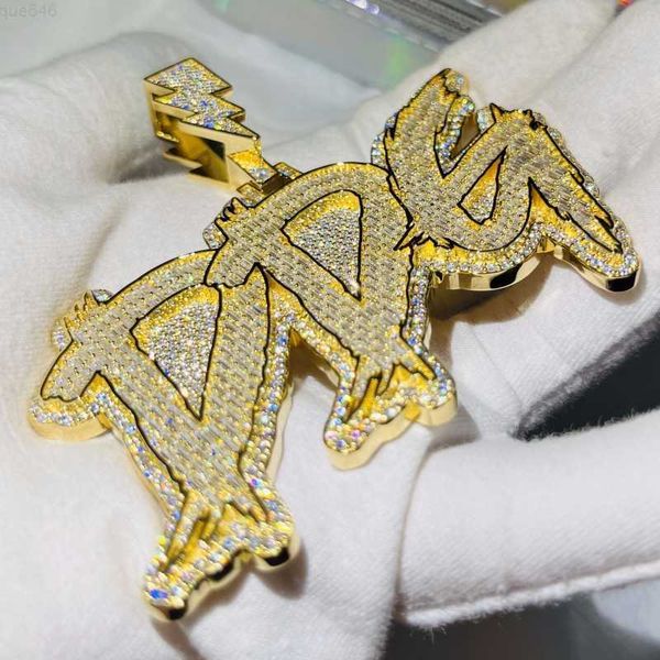 

18k yellow gold plating vvs moissanite diamond hip hop pendant custom jewelry pendant customized pendant, Silver