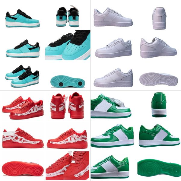 

new forces trainer shoes designers quality og men women 1 low running black white brown red yellow orange multi leather knit skateboard outd