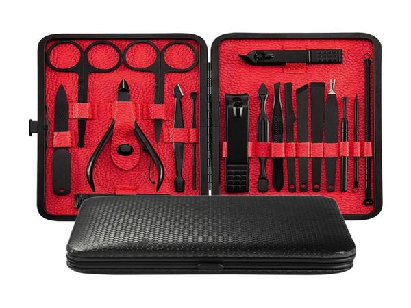 

18pcsset nail clippers manicure pedicure kit finger toe scissor grooming tools mh886196135