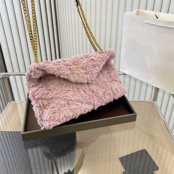 

shopping bags ysbag lambswool cloud bag winter plush tote women designer gold chain underarm handbag purse 221019