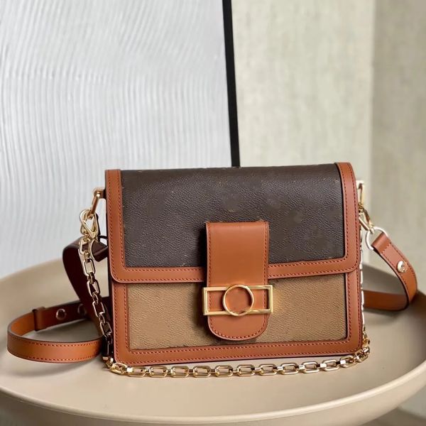 

designer chain underarm bags 10a mirror quality luxury dauphine fashion handbag genuine leather messenger bag shoulder crossbody bag lady pu