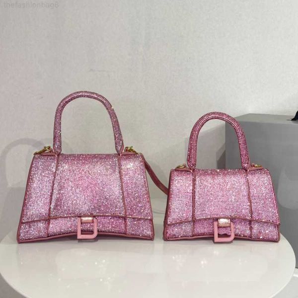 

rhinestone hourglass bag shimmer crossbody crescent bag handbag women hobo purses real genuine leather ladies shoulder bags full water drill