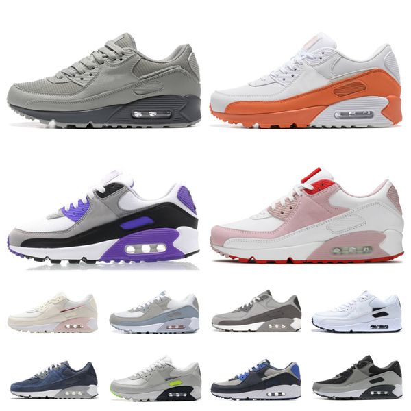 

designer classic 90 casual shoes max 90s triple white black snowflake obsidian wolf grey tan brown olive hyper grape royal laser blue air90