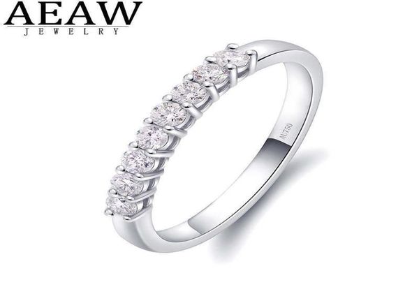 

aeaw 14k white gold 025ctw 2mm df round cut engagementwedding z moissanite lab grown diamond band ring for women8111271, Golden;silver