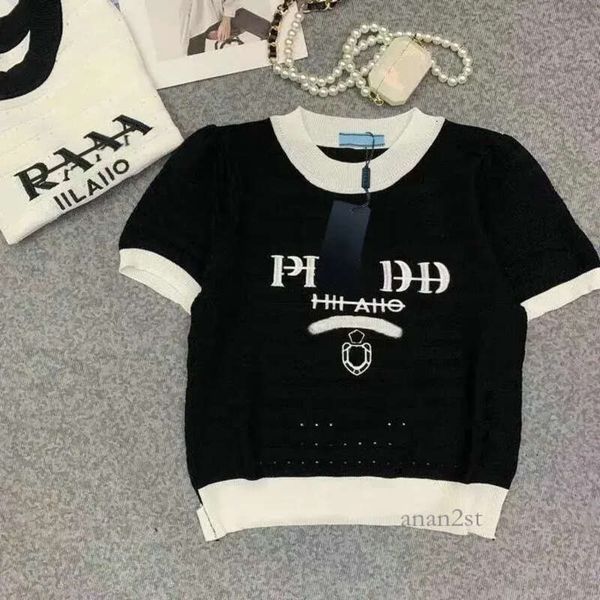 

fashion designer t shirt women tshirts man shirt tees round hollow out pullover short sleeve knitting t-shirt letter print, White