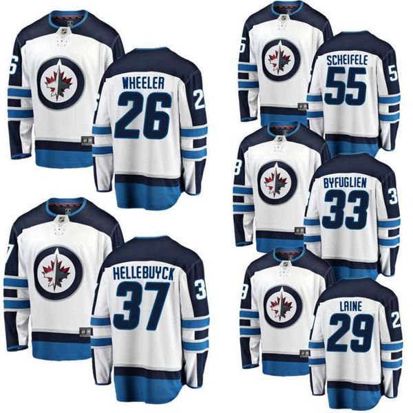

jet hockey suit jets 26 wheeler 29 laine 33 byfuglien jersey, Black;red