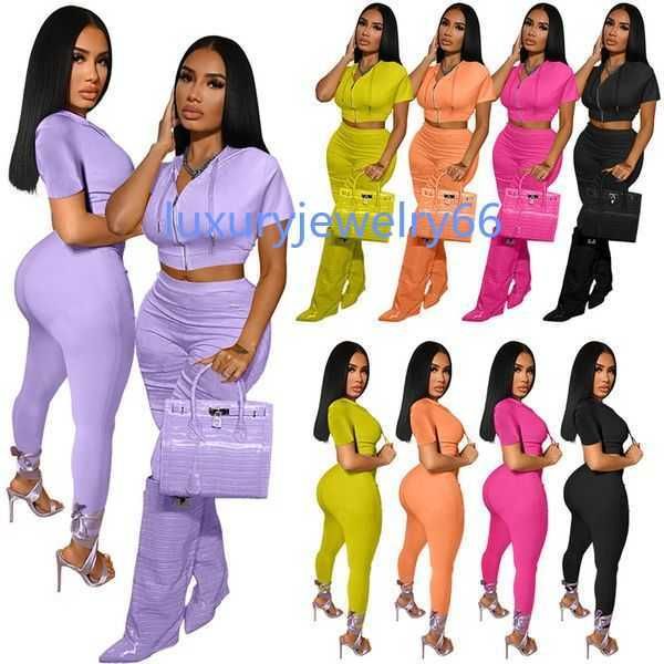 

women's tracksuits short sleeve tracksuits solid cropped zipper hoodie pencil pants sets 2 two piece set outfits sweat suit bulk wholes, Gray