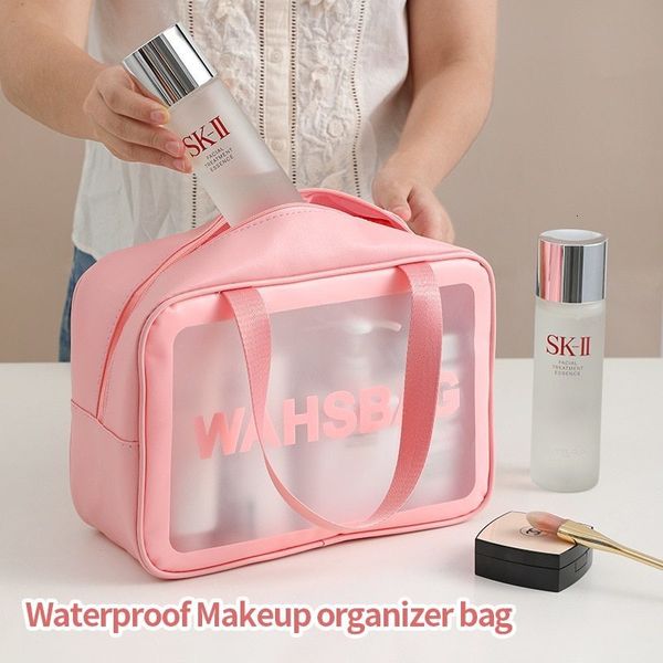 

cosmetic bags cases waterproof bag portable storage large capacity pu transparent wash travel 230725