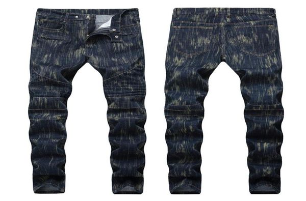 

men039s distressed ripped skinny jeans fashion mens jeans slim motorcycle moto biker mens denim pants hip hop men jeans 12389991363, Blue