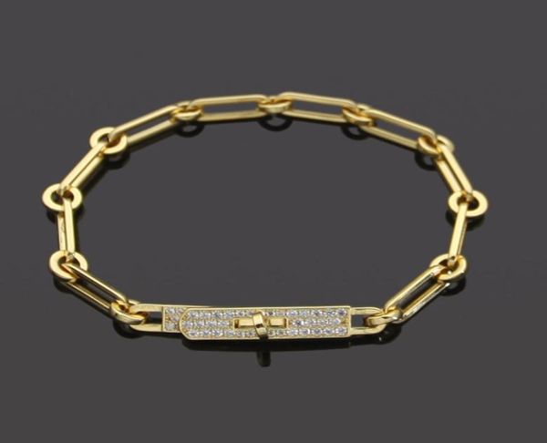 

luxury designer jewelry women bracelets thin chains gold silver with diamond h couple bracelet necklace fashion retro ins star sty1512917, Golden;silver