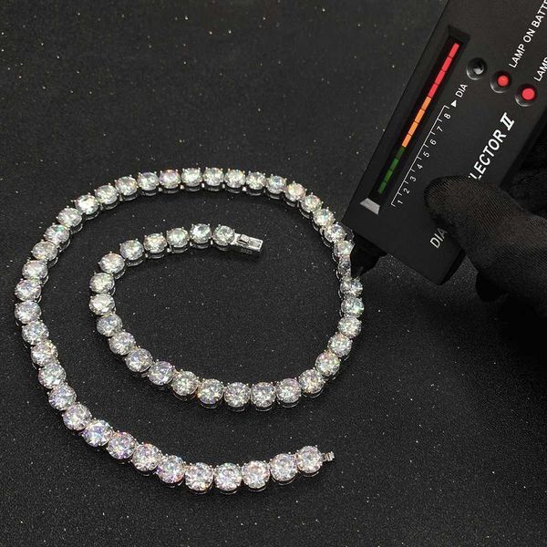 

iced out 3mm 5mm 6mm 8mm vvs moissanite diamond tennis chain 925 sterling silver necklace chain
