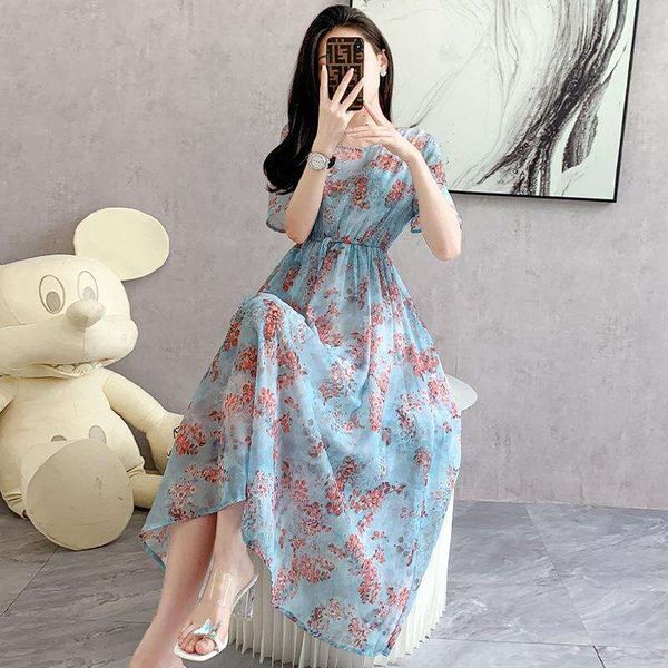 

summer dress high end temperament elegant goddess seaside holiday floral children, Black;gray
