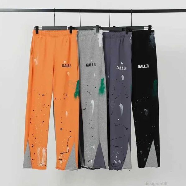 

tech pants men's jeans mens dept pants galleryes sweatpants speckled letter print cotton women's couple loose versatile casual str, Black