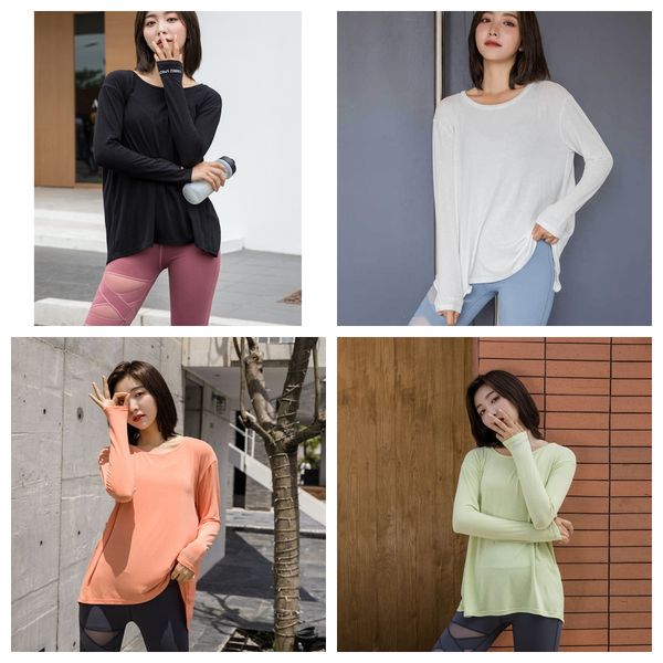 

autumn and winter long sleeved yoga suit women's loose running cover up mesh sports t-shirt mesh red fitness top, White;red