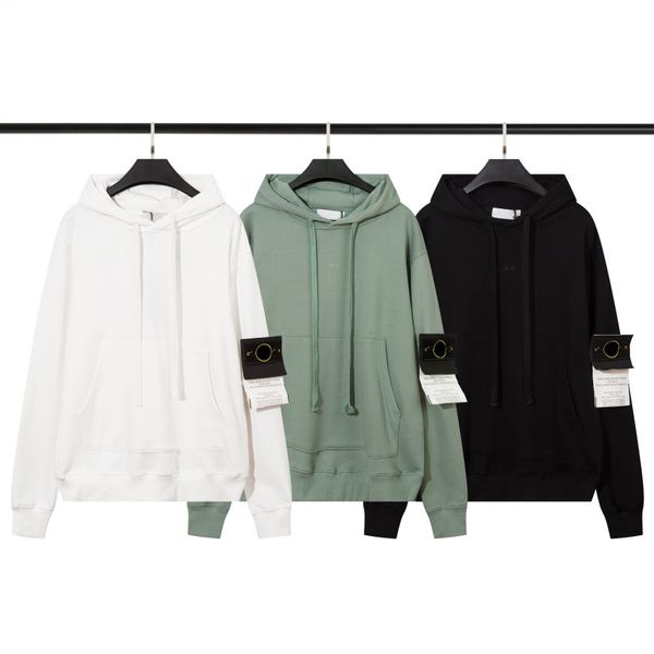 

basic casual luxurys hoodie classic man sweatshirts womens oversize cotton embroidered badge couples sweatshirt m-2xl, Black