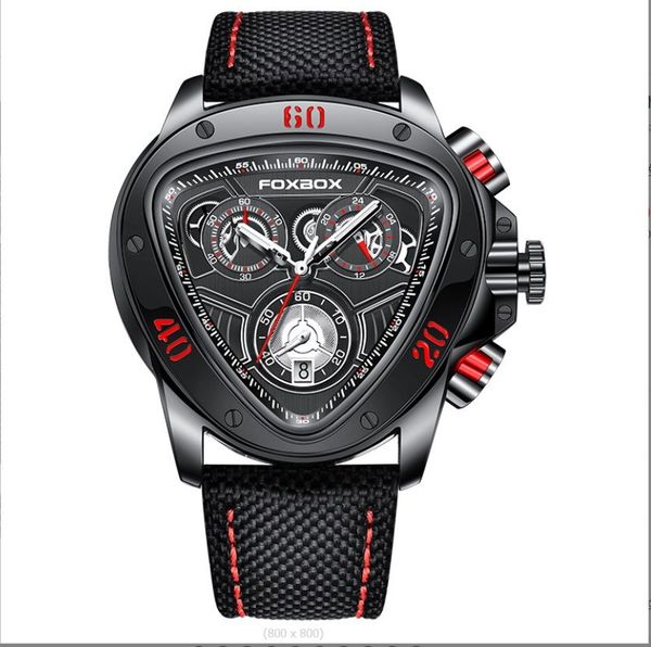

2023 brand big dial chronograph quartz watch men sports watches military male wrist watch clock relogio masculino nylon, Slivery;golden