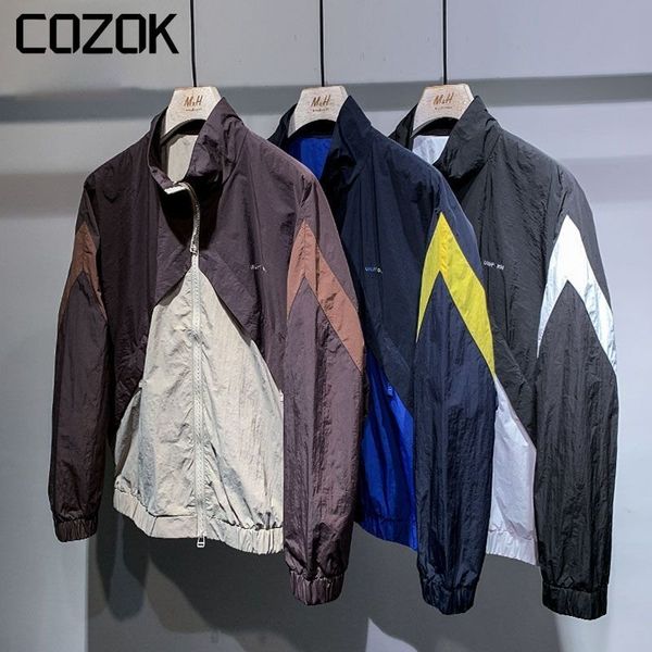 

mens jackets spring retro bomber jacket men women patchwork outdoor casual loose autumn windbreak street harajuku outerwear 230726, Black;brown