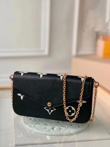 

m80482 new womens bag luxury cowhide embossed pattern shoulder bag