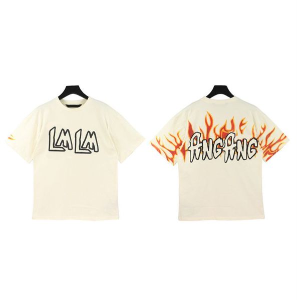 

2023 spring and summer new short-sleeved t-shirt heavy industry design with high-end fabrics while incorporating character elements same sty, White;black