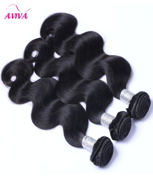 

brazilian body wave virgin remy human hair extensions unprocessed vigin brazilian body wavy human hair weave bundles 34pcs lot do5959960, Black