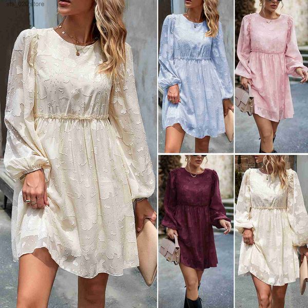 

basic casual dresses design jacquard dress 2023 autumn elegant short dress t230727, Black;gray