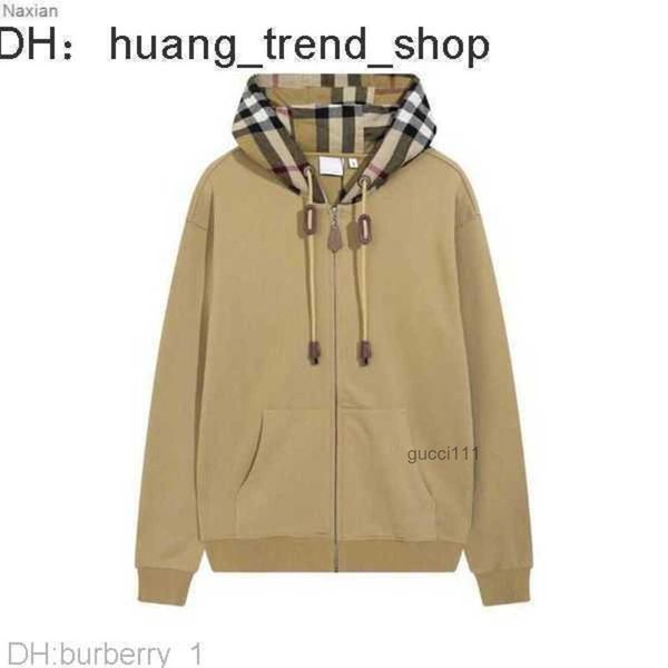 

womens zipper winter mens hoodie burbreries simple cardigan designer coat fashion classic and burberies sweater luxury pullover stitch hoode, Black