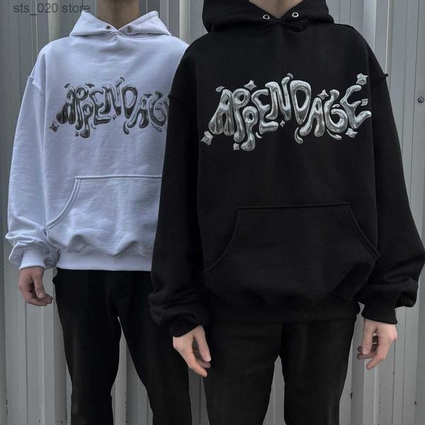 

women's hoodies sweatshirts y2k cotton american vintage 3d letter print pattern hoodie men and women couple street loose oversized casu, Black