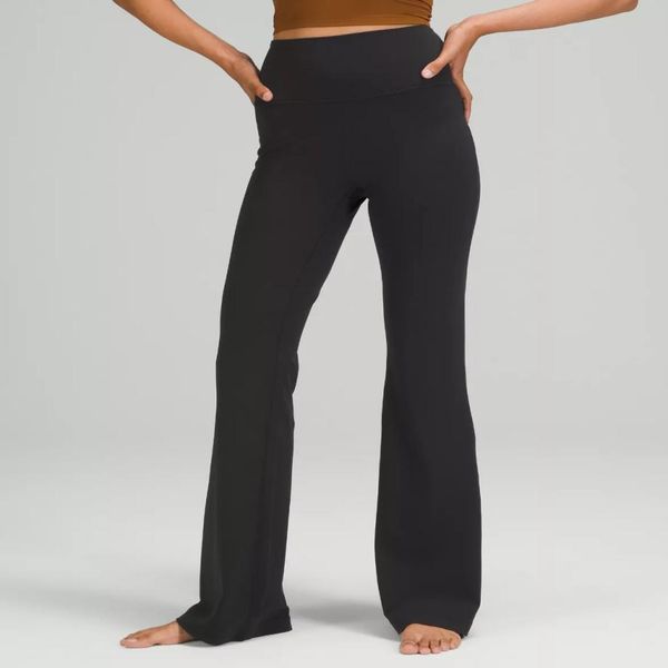 

groove super high rise flared pant yoga lightweight buttery soft fabric wicks sweat and is four way stretch back drop in waistband ck2024762