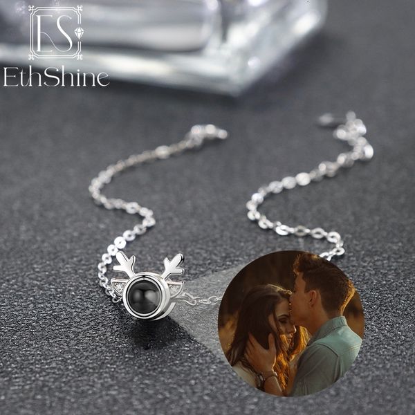 

pendant necklaces ethshine custom po projection necklace 925 sterling silver deer for women mom valentine's gift 230727