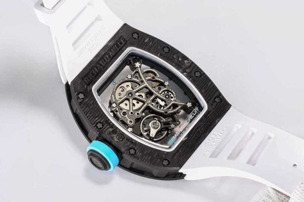 

designer classic men wrist watch superb rm055 active tourbillon watches kz5l bbr factory high-end quality mechanical uhr ntpt all carbon fib, Slivery;brown