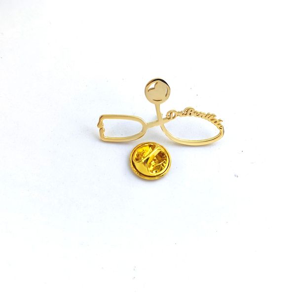 

pins brooches customized name personalized letter stethoscope pin badges brooch women men daily jewellery gifts 230727, Gray