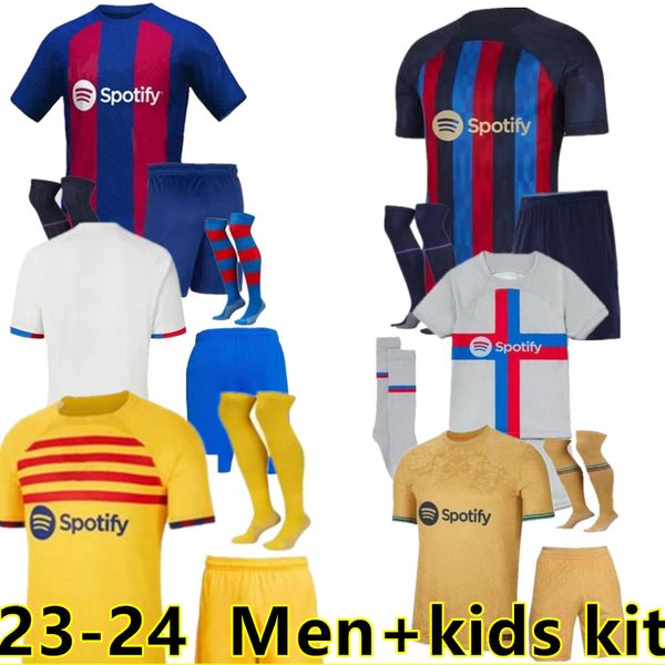 

22 23 24 lewandowski pedri soccer jerseys adama gavi camiseta de futbol r. araujo 2023 2024 barcelona fc ansu fati memphis football shirt me, Black;yellow