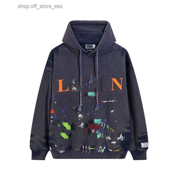 

2023 galleries hoodie lanvin hoodie new cotton soft anti-wrinkle retro decorative printing letters casual student lovers short sleeve 36 ilk, Black