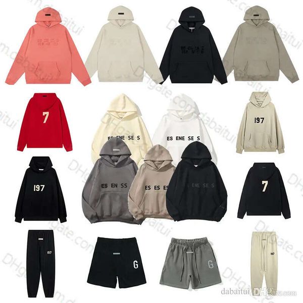 

designer hoodies men womens ess hoodie cotton 3d letter graphic oversized warm sweatshirt h2y hoody long sleeve sweatshirts size559, Black